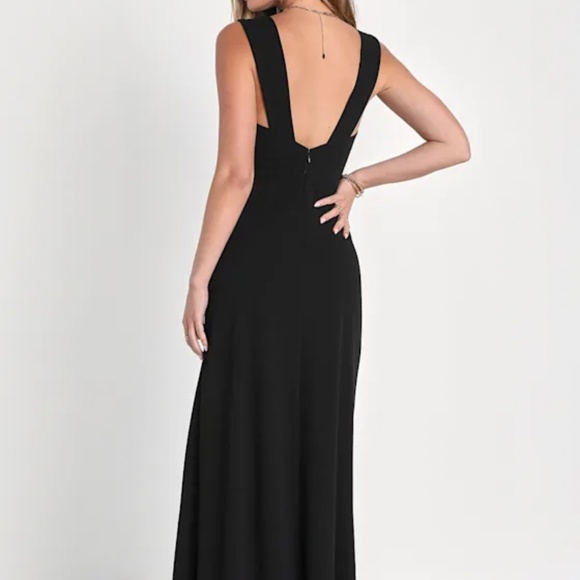 Daring Elegance Black Sleeveless Mermaid Maxi Dress - Picture 3 of 4
